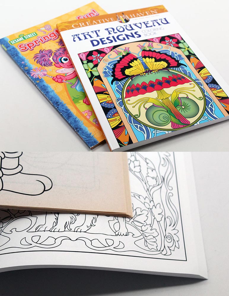 Custom Black Writing Spiral Coloring Book Printing - Custom boxes & books 丨  Super quality printing service